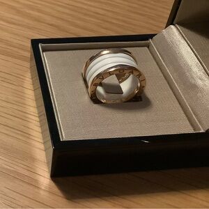 Bvlgari  B.zero1 18k Rose Gold Ceramic 4 Band Ring